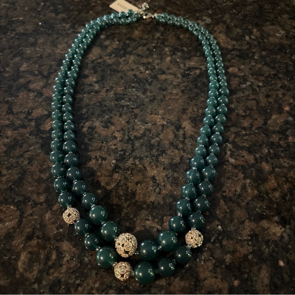 Talbots Beaded Necklace with Gold Details
